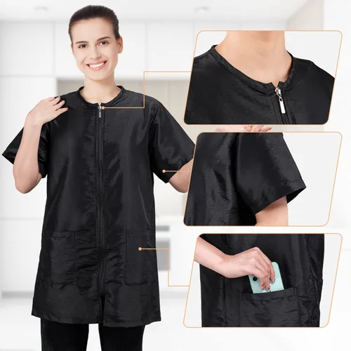 Miniatura 6 de Noverlife Ropa de trabajo de aseo para mascotas con cremallera completa, ligera, a prueba de salpicaduras, manga corta y larga, chaqueta de aseo