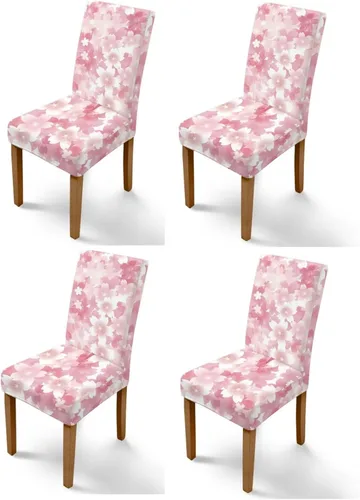 Miniatura 28 de HUGS IDEA Yellow Floral Chair Covers for Dining Room Set of 2 Flowers Kitchen Chair Covers Washable Dining Chairs Slipcovers Cubre Sillas