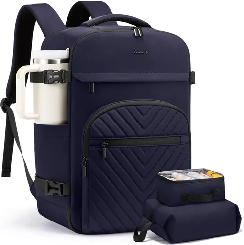 Miniatura 10 de LOVEVOOK Mochila de viaje de 40 L para mujeres y hombres, mochila grande de mano para aviones, bolsa de viaje para artículos personales de la TSA
