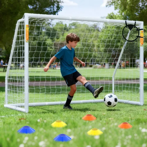 NAIZEA Soccer Goal - 12x6/10x6/8x6/6x4FT Soccer Goals for Backyard, Portable & Weatherproof HPVC Soccers Goal w/Soccer Net Durable Post for Adults &
