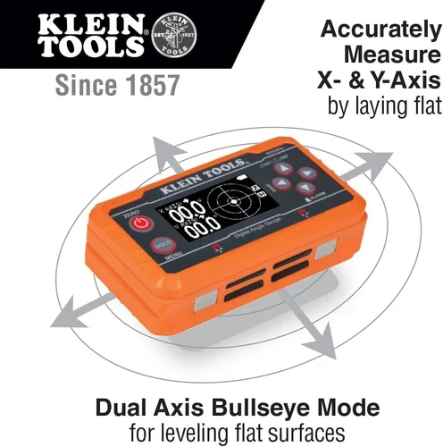 Miniatura 2 de Klein Tools 935DAGL Buscador de Ángulos de Nivel Digital con Ángulos Programables, Mide 0-90 y 0-180 Grados o Rangos de Ojo de Buey de Doble Eje