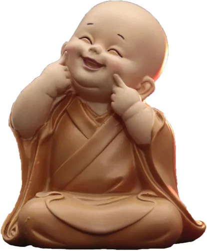 Miniatura 12 de Estatuilla de monje para decoración del hogar, estatua de Buda, figura de monje zen, lindo adorno de resina, mobiliario decorativo, arte chino