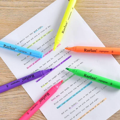 Miniatura 3 de Rarlan Resaltadores, punta de cincel, fluorescente surtido, paquete a granel de 72 unidades Highlighters Assorted Colors for Classroom & Office