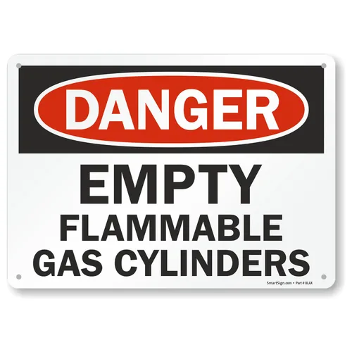 Miniatura 3 de SmartSign "Danger - Cilindros de gas inflamables vacíos" etiqueta 5" x 7" 3M grado de ingeniería reflectante