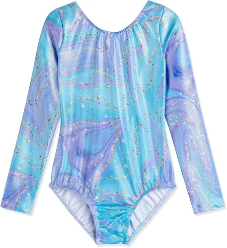 Miniatura 137 de HOZIY - Leotardos de manga larga para niñas, de gimnasia, para niños pequeños, trajes florales de unicornio, galaxia, arco iris, patrón de rayas
