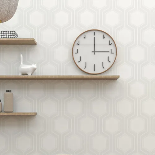 Tomete Papel tapiz moderno para despegar y pegar, papel de pared geométrico bohemio, papel adhesivo gris claro y blanco para cajones de gabinetes,