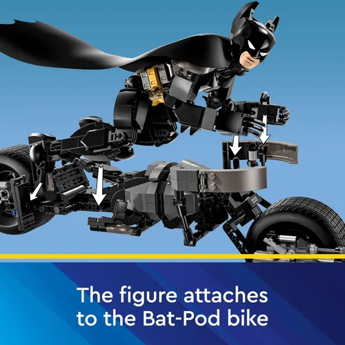 Miniatura 6 de LEGO Figura de construcción de DC Batman y juguetes de construcción de bicicleta Bat-Pod, figura de acción de Batman de The Dark Knight para niños