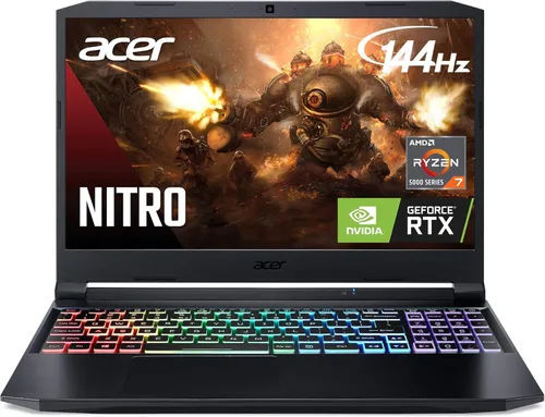 acer Nitro 5 AN515-45-R92M - Laptop para juegos, AMD Ryzen 7 5800H (8 núcleos), GPU NVIDIA GeForce RTX 3060, pantalla IPS FHD de 15.6 pulgadas, DDR4