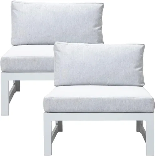 RADIATA El sofá blanco de aluminio 2 pedazos sillas sin brazos al aire libre muebles de patio liquidación
