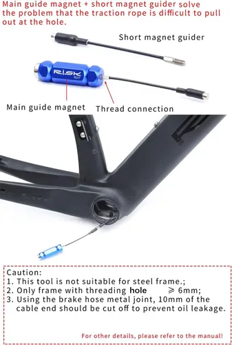 Miniatura 6 de Kit de herramientas de enrutamiento de cables internos para bicicleta compatible con carcasa de cable de 0.157-0.217 in, manguera hidráulica