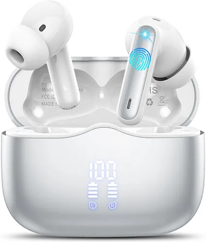 Miniatura 8 de Auriculares inalámbricos, Bluetooth 5.4 con 4 micrófonos ENC con cancelación de ruido, nuevos auriculares inalámbricos HiFi Stereo Deep Bass 40H