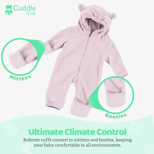 Miniatura 39 de Enterizo de vellón para bebé, rómper de una sola pieza con capucha para niños, ropa para exteriores, chaqueta infantil