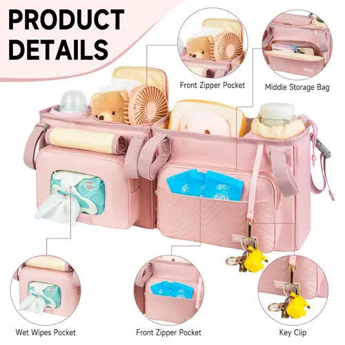 Miniatura 4 de Carrito doble para cochecito compatible con Bob Duallie, Baby Jogger City Mini Gt2 y Zoe Twin V2, consola doble para cochecito con bolsa enfriadora