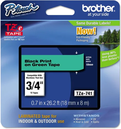 Miniatura 17 de Brother Cinta de etiquetas P-Touch TZe negra con impresión en azul (TZe541), laminada, 3/4 pulgadas x 26.2 pies (0.709 in x 26.2 ft)