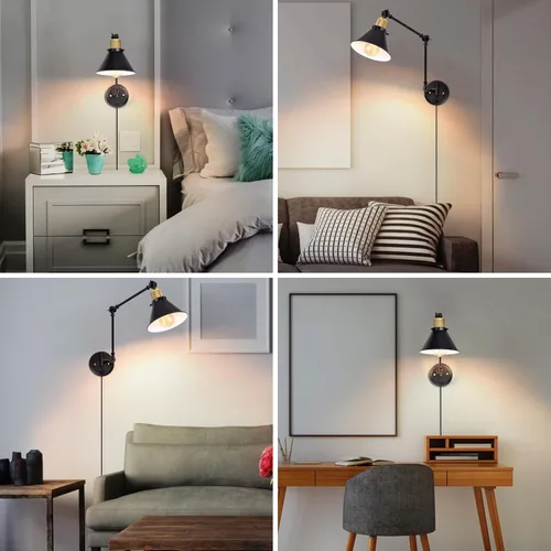 Miniatura 8 de TRLIFE Aplique de pared regulable, apliques de pared con control remoto, atenuación de 10% a 100% y temperatura de color ajustable de 2700 K-6000 K