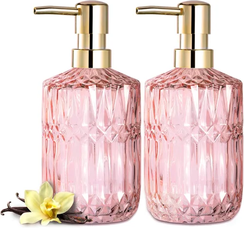 Miniatura 17 de EMPO Dispensador de jabón de vidrio transparente con bomba de plástico ABS, dispensadores de loción de cristal para fregadero de cocina, baño Negro