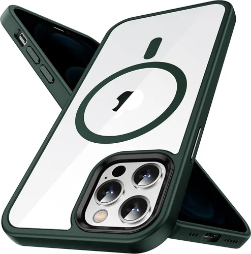 Miniatura 8 de Funda magnética para iPhone 12/iPhone 12 Pro, probada en caídas de grado militar, compatible con MagSafe, a prueba de golpes, translúcida, parte