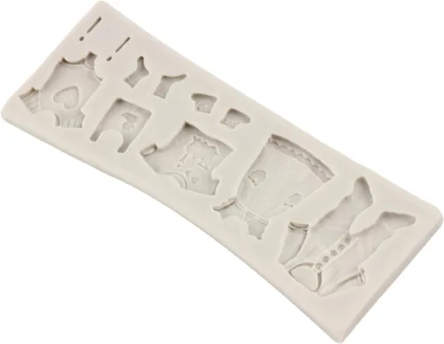 Miniatura 8 de Ropa de bebé Moldes de fondant de silicona para decoración de pasteles Decoración de cupcakes Candy Chocolate Gum Pasta Polímero Arcilla Estilo b