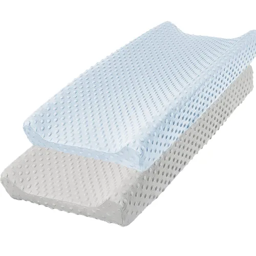 Miniatura 10 de Owlowla Funda para cambiador, sábanas suaves de punto minky para cambiador para bebé niño y niña (crema)