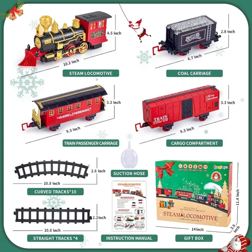 Miniatura 2 de Letapapa Conjunto de Tren, Conjuntos de Tren de Navidad para Debajo del Árbol, Juguete de Tren Eléctrico para Niños y Niñas, Tren de Juguete
