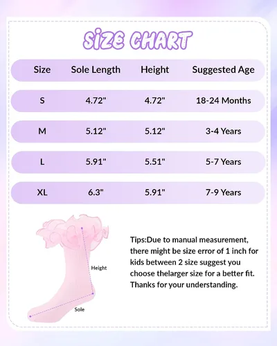 Miniatura 5 de Witwot Calcetines para niña pequeña con volantes grandes de encaje con volantes