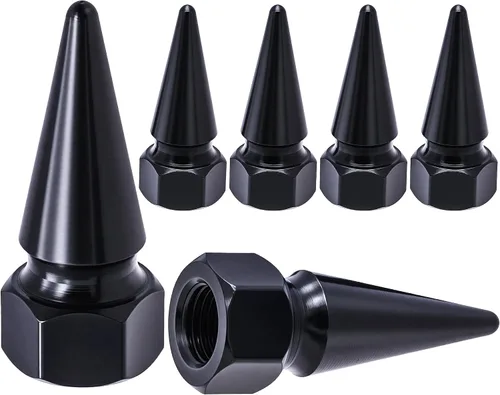 Miniatura 27 de 4 piezas de tapas de válvula de rueda con forma de punta, tapa de aire de aluminio para automóviles, cubiertas universales de válvula de rueda a