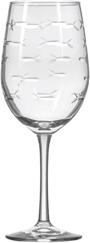 Miniatura 2 de Rolf Glass School of Fish - Copas de vino blanco de 12 onzas, juego de 4 copas de vino sin plomo, copas de vino grabadas con rueda de diamante, 12oz