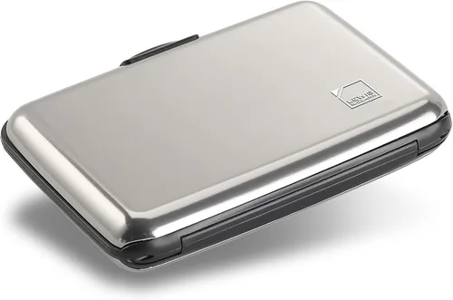 Lewis N. Clark Cartera de aluminio Rfid, plateado, Mini cartera de aluminio Rfid, soporte para tarjetas de crédito, estuche para tarjetas de visita