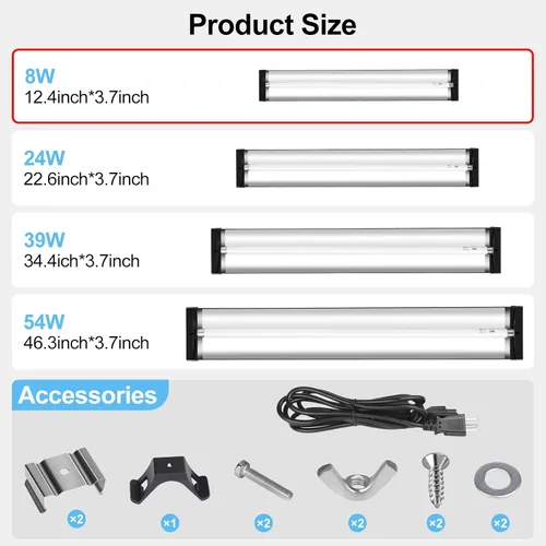 Miniatura 2 de LUCKY HERP Kit Combo de Lámpara UVB T5 de 8W para Reptiles (Nueva Actualización), Luz UVB 10.0 para Reptiles y Anfibios, Lámpara de Calentamiento