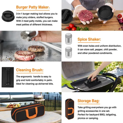 Miniatura 7 de Kit de accesorios para parrilla, juego de 25 piezas de accesorios de parrilla de parte superior plana para Blackstone y Camp Chef, juego