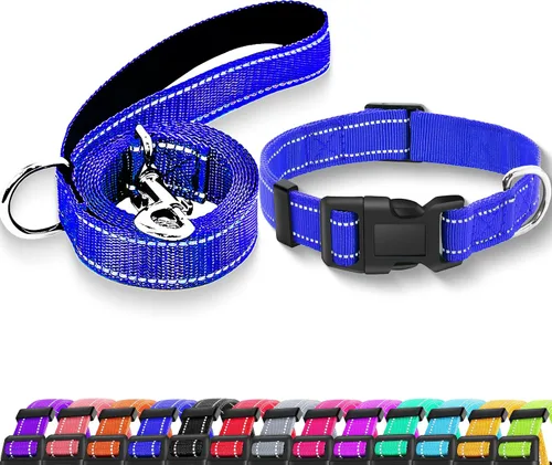 Miniatura 6 de collar reflectante para perros con hebilla de cierre de seguridad, collares de nailon ajustables, suaves y transpirables para perros pequeños