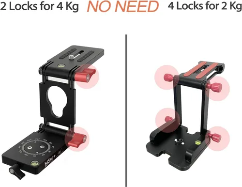 Miniatura 4 de Z Flex Tilt Trípode Cabeza – Ángulo Flexible Pan & Tilt Head/Universal Multiway Cámara Trípode Conexión a Monopod Slider Rail Estabilizador Gimbal