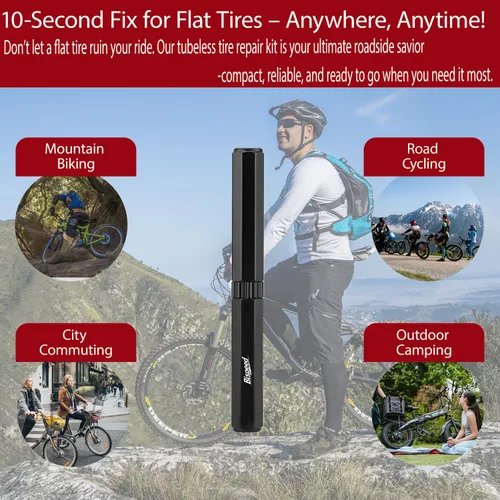 Miniatura 5 de Kit de reparación de neumáticos sin cámara con enchufes, kit de tapones de neumáticos, herramientas portátiles para bicicleta, kit de reparación