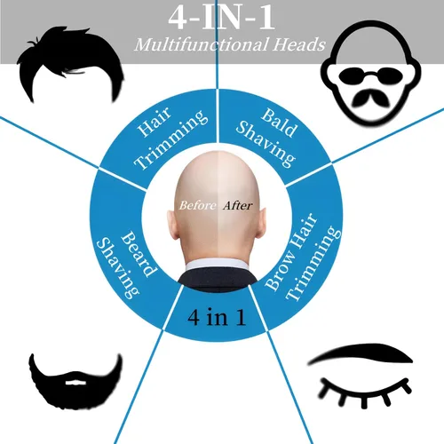 Miniatura 4 de Cuchilla de repuesto para cabeza de afeitadora Skull Shaver Pitbull Gold Silver Platinum PRO Shaver de repuesto de 4 cabezales, cabezales