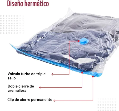 Miniatura 5 de Spacesaver - Bolsas de almacenamiento al vacío - Para ropa, edredones, mantas, ropa de cama - Sello de compresión para almacenamiento en armarios +