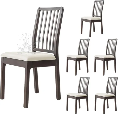 Miniatura 9 de Dimatic Juego de 2 fundas de asiento para silla, de piel sintética, impermeables, fundas elásticas para sillas de comedor, fundas protectoras