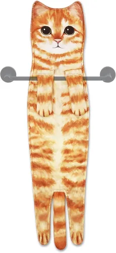 Miniatura 11 de Toallas de mano para baño y cocina, toallas decorativas para rostro con diseño de gato que se secan rápidamente y se cuelgan; regalos divertidos