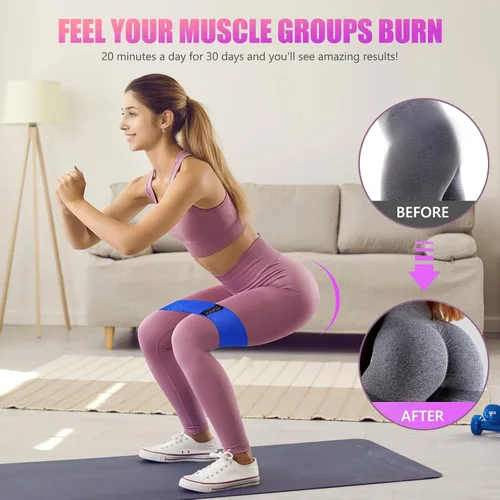 Miniatura 4 de Bandas de resistencia para entrenamiento, bandas de entrenamiento de ejercicio para mujeres y hombres, bandas elásticas de 3 niveles para ejercicio