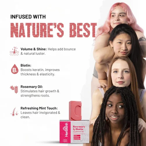 Miniatura 5 de Herbishh Barras sólidas para el crecimiento del cabello, cabello graso, cabello rubio y adelgazante, sin sulfatos, ecológicas, paquete de 4