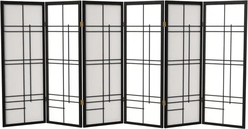 Miniatura 12 de Pantalla corta Eudes Shoji de 4 pies - Negro - 4 Paneles