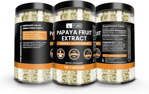 Miniatura 4 de PURE ORIGINAL INGREDIENTS Extracto de papaya (730 cápsulas) sin magnesio o rellenos de arroz, siempre puro, verificado por laboratorio