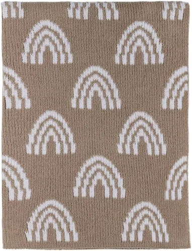 Living Textiles Manta de punto de chenilla, color gris pardo arcoíris Arco iris gris