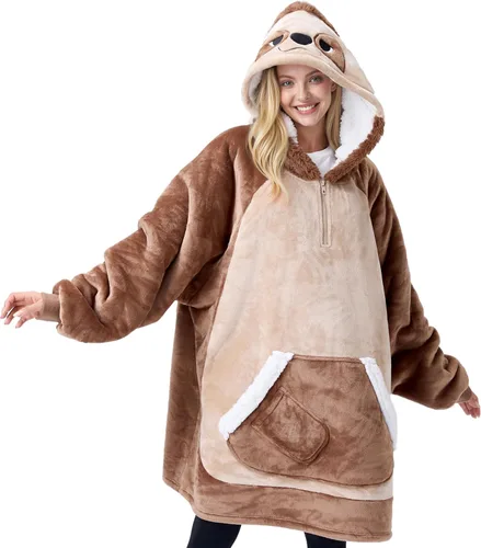 Miniatura 9 de Giggling Getup Manta Vestible con Capucha para Mujeres y Hombres Manta con Capucha Vestible de Forro Polar Sherpa Sudadera Manta Vestible Sherpa