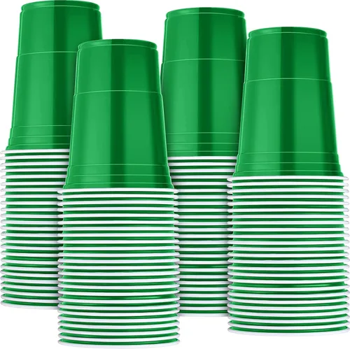Miniatura 14 de Mimorou - Paquete de 200 vasos de plástico de 16 onzas desechables para fiestas, graduaciones, bodas, apilables, resistentes para barbacoa, Rojo