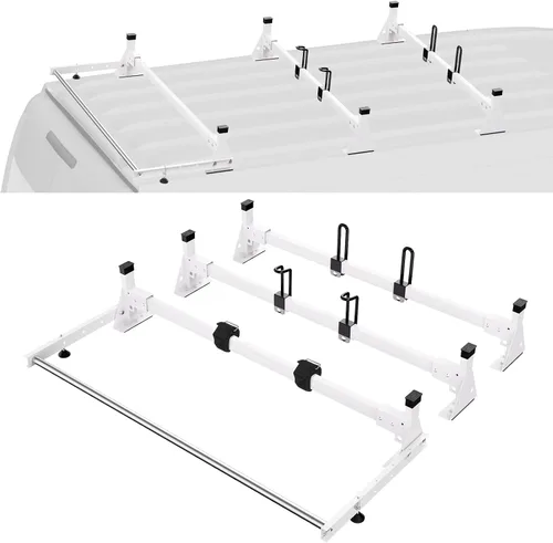 VEVOR Portaequipajes de escalera para techo de furgoneta de 54 pulgadas, capacidad de 800 libras, portaequipajes de techo de acero resistente para