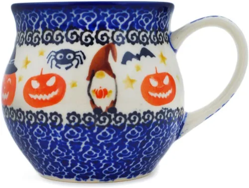 Miniatura 14 de Auténtica taza de burbujas de cerámica polaca de 13 onzas en diseño amarillo hecho a mano en Bolesławiec Polonia por Ceramika Bona + certificado