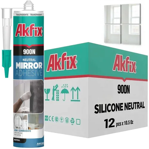 Miniatura 9 de Akfix 905N - Calafateo de silicona transparente 100% para construcción y construcción (12 x 10.5 onzas líquidas), sin disolventes, bajo olor