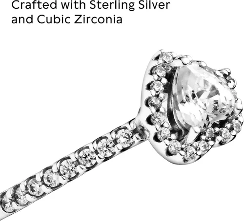 Miniatura 4 de Pandora Elevated Heart Ring - Promise Ring for Women - Layering or Stackable Ring - Gift for Her - Sterling Silver with Clear Cubic Zirconia, With