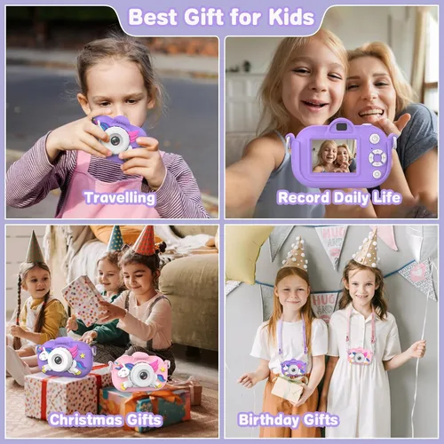 Miniatura 7 de Cámara para Niños Juguetes para Niños Pequeños para Niñas y Niños de 3-12 Años, Cámara de Video Digital para Niños, Regalos de Juguetes de Navidad