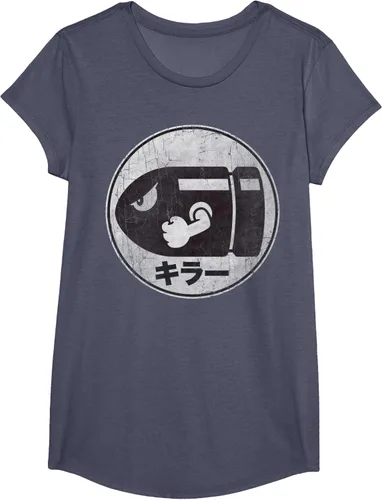 Miniatura 14 de Super Mario Camiseta con logotipo de Bullet Bill Distressed en Kanji